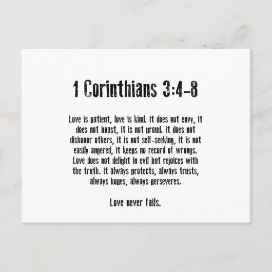 Carte Postale L'amour est patient (Devant)