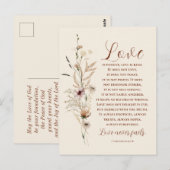 Carte Postale L'amour est Patient Bible Mariage Félicitations (Devant / Derrière)