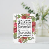 Carte Postale L'amour est Patient Félicitations de Mariage Bible (Debout devant)