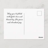 Carte Postale L'amour est Patient Félicitations de Mariage Bible (Dos)