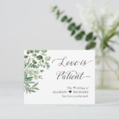 Carte Postale L'amour est Patient Mariage Postponed Chic Eucalyp (Debout devant)