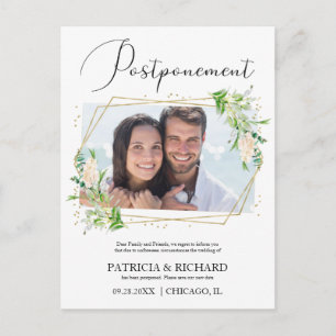 Carte Postale L'amour est patient verdure Mariage Nouvelle Date 