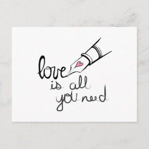 Carte Postale L'Amour Est Tout Ce Dont Vous Avez Besoin