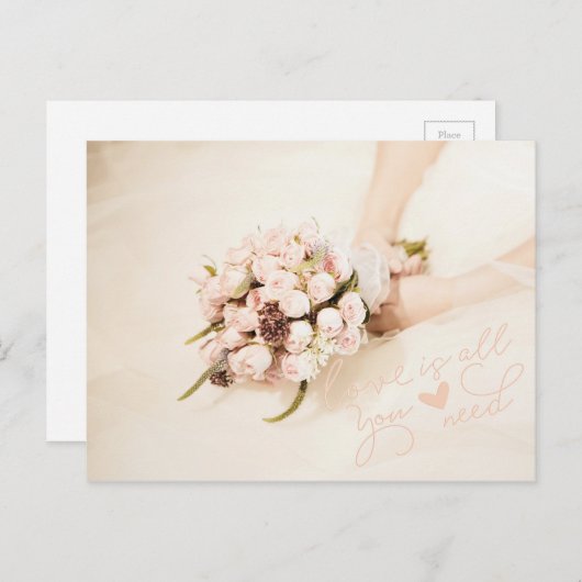 Carte Postale L'amour est tout ce dont vous avez besoin - Mariag (Devant / Derrière)