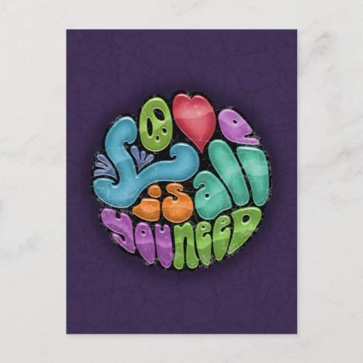 Carte Postale L'Amour Est Tout Ce Dont Vous Avez Besoin -rnd (Devant)