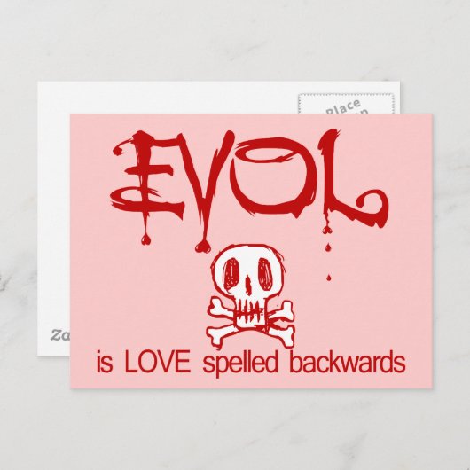 Carte Postale L'amour est un mal (Devant / Derrière)