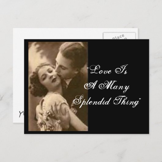 Carte Postale "L'Amour Est Une Chose Splendide" (Devant / Derrière)