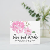 Carte Postale L'Amour Et Merci Aux Fleurs De Peonies Roses (Debout devant)