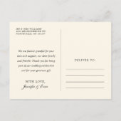 Carte Postale L'amour et merci Black Mariage Photo Merci (Dos)