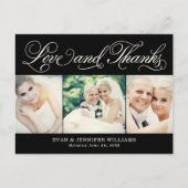 Carte Postale L'amour et merci Black Mariage Photo Merci (Devant)