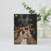 Carte Postale L'amour et merci Mariage photo moderne Merci (Debout devant)