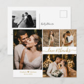 Carte Postale L'amour et merci Merci Mariage White Gold (Devant / Derrière)