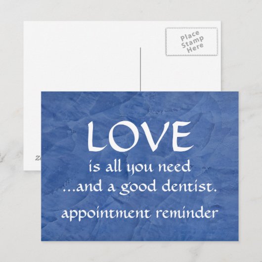 Carte Postale L'Amour Et Un Bon Dentiste (Devant / Derrière)