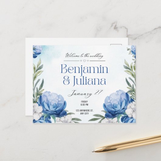 Carte Postale L'amour éternel : Félicitations à votre Mariage (Devant/Arrière en situation)