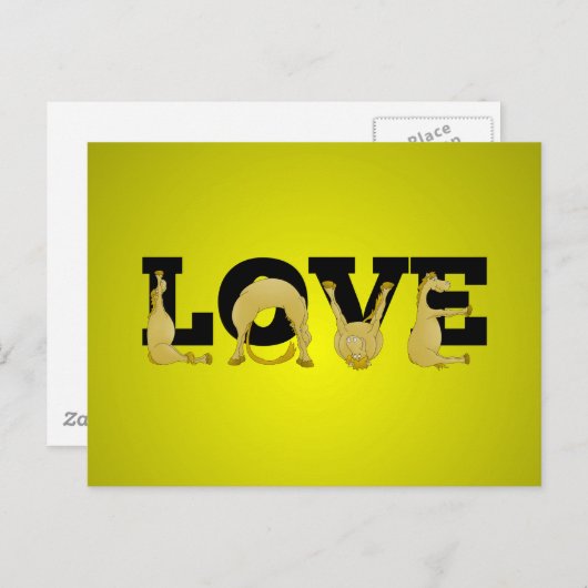 Carte Postale L'AMOUR fait par un poney très flexible (Devant / Derrière)