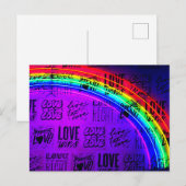Carte Postale L'amour gagne Gay pride LBGQT Arc-en-ciel (Devant / Derrière)
