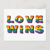 Carte Postale L'amour gagne Rainbow Pride (Devant)
