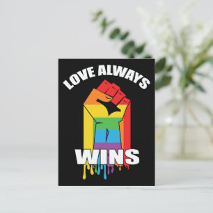 Carte Postale L'amour gagne toujours Gay LGBT