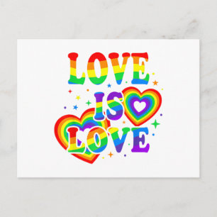 Carte Postale L'amour LGBTQ est l'amour Fierté gay Drapeau arc-e