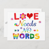 Carte Postale L'amour n'a pas besoin de mots (Devant / Derrière)