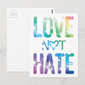 Carte Postale L'amour ne déteste pas la fierté LGBTQ+ (Devant / Derrière)