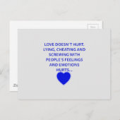 CARTE POSTALE L'AMOUR NE FAIT PAS DE MAL EN MENSONGEANT LES PEUP (Devant / Derrière)