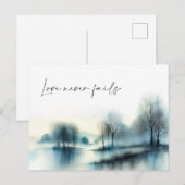 Carte postale "L'amour ne manque jamais" (Devant / Derrière)