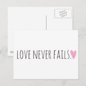 Carte Postale L'amour n'échoue jamais avec le coeur (Devant / Derrière)