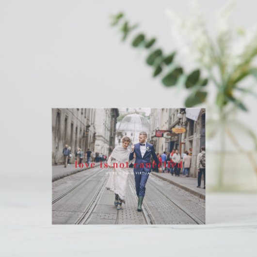 Carte Postale L'amour n'est pas annulé | Faire-part de mariage v (Debout devant)