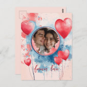 Carte Postale L'amour perpétuel avec des ballons en forme de coe (Devant / Derrière)