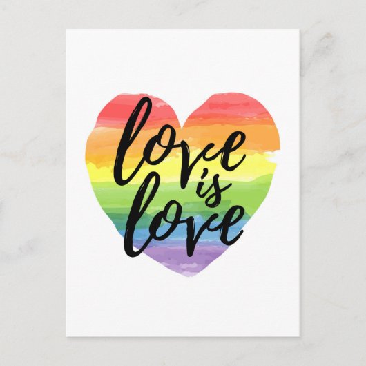 Carte Postale L'Amour | Rainbow Watercolor (Devant)