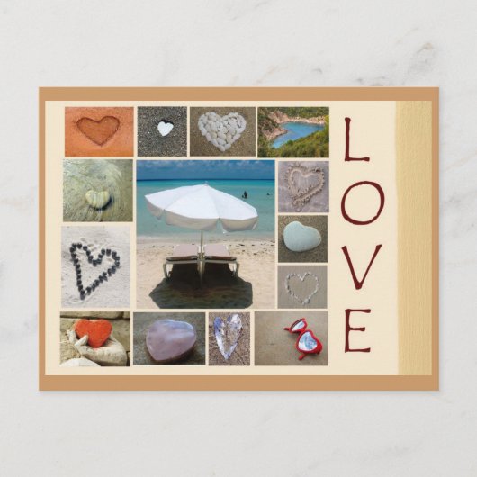 Carte Postale L'amour sur la plage (Devant)