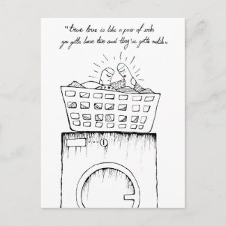 Carte Postale l'amour véritable est comme une paire de chaussett