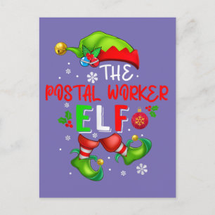 Carte Postale L'Amoureux du costume elf de Noël du travailleur p
