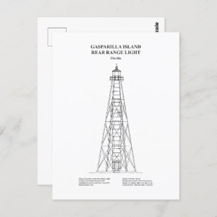 Carte Postale Lampe arrière de l'île de Gasparilla - Floride - B