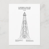 Carte Postale Lampe arrière de l'île de Gasparilla - Floride - B (Devant)