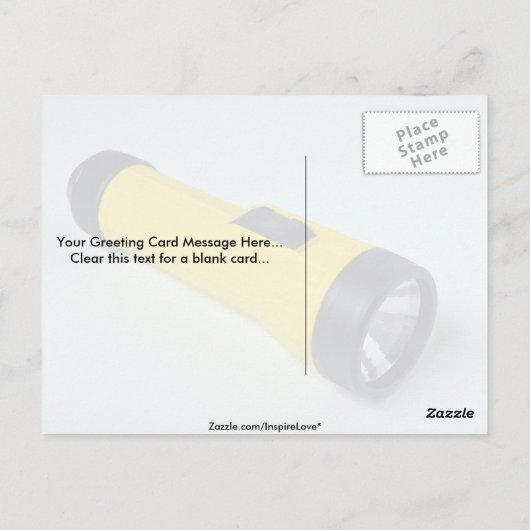 Carte Postale Lampe de poche unique (Dos)