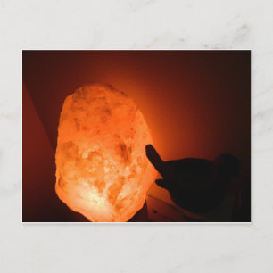 Carte Postale Lampe de sel de l'Himilaya avec oiseau