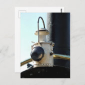 CARTE POSTALE LAMPE DE TRAIN À VAPEUR (Devant / Derrière)