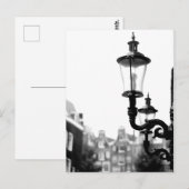 Carte Postale Lampes de rue Amsterdam noir et blanc (Devant / Derrière)