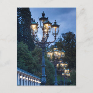 Carte Postale Lampes de rue la nuit, Allemagne