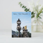Carte Postale Lampes sur Pont Alexandre III - Paris, France (Debout devant)