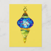 Lampes turques bleues mosaïque art aquarelle