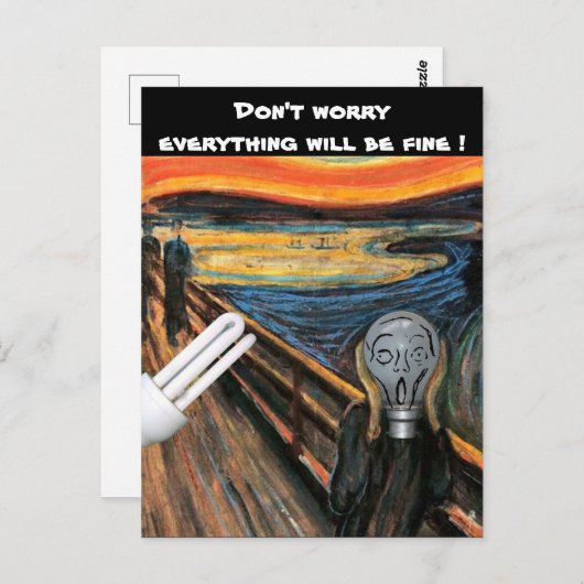 Carte Postale L'ampoule hurlante ne s'inquiète pas (Devant / Derrière)