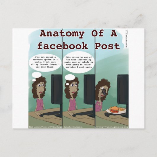 Carte Postale L'anatomie d'une publication Facebook drôle (Devant)