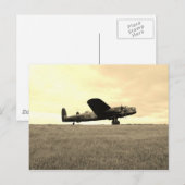 Carte Postale Lancaster Bomber Sepia Tone (Devant / Derrière)