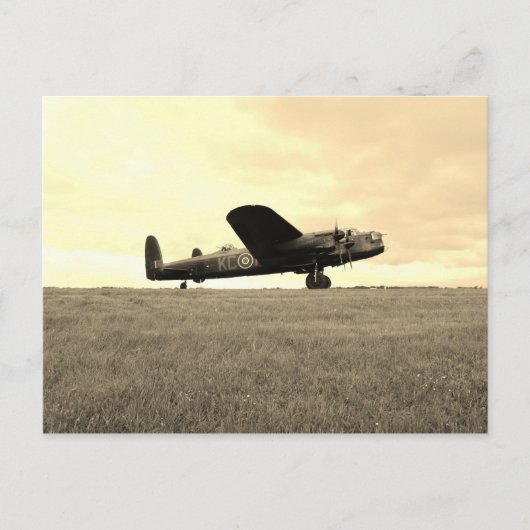 Carte Postale Lancaster Bomber Sepia Tone (Devant)