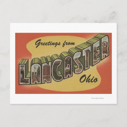 Carte Postale Lancaster, Ohio - Scènes de grandes lettres (Devant)