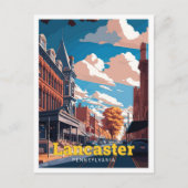 Carte Postale Lancaster Pennsylvania Travel Art Vintage (Devant)