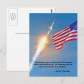 Carte Postale Lancement d'Apollo 11 avec le drapeau américain (Devant / Derrière)